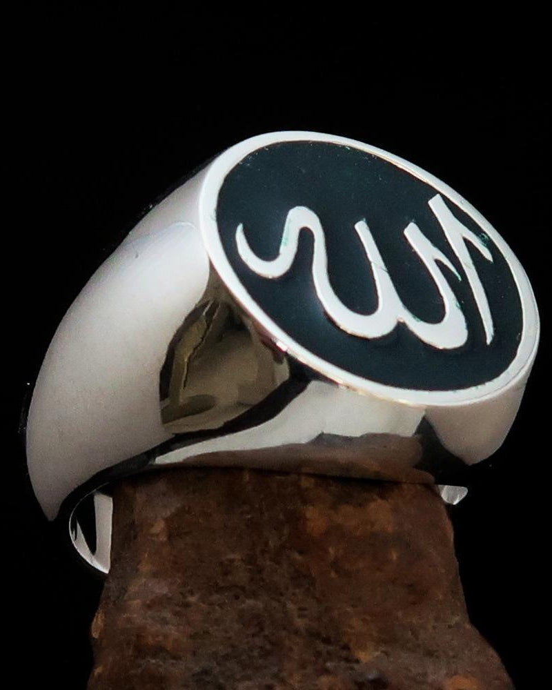 Allah Ring – Green | Islamic Ring in Sterling Silver 925-1