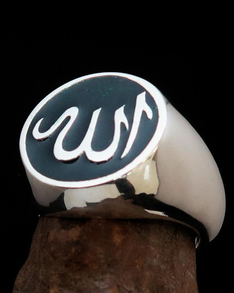 Allah Ring – Green | Islamic Ring in Sterling Silver 925-4