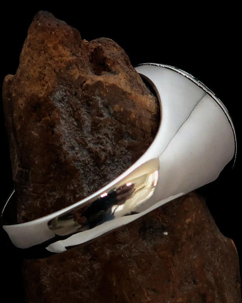 Al-Qur’an Domed Ring – Black | Islamic Ring in Sterling Silver 925-2
