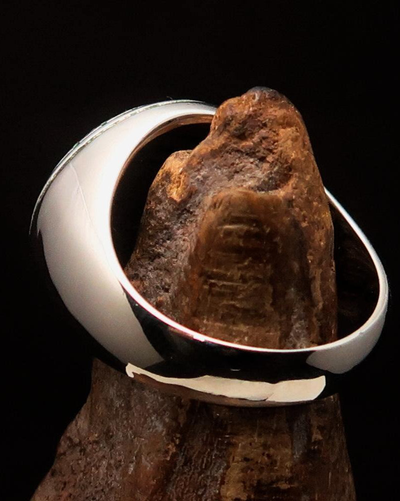 Al-Qur’an Domed Ring – Green | Islamic Ring in Sterling Silver 925-4