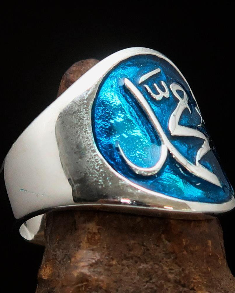 Muhammad ﷺ Ring – Blue | Islamic Sterling Silver 925 Inspired by the Sunnah-1