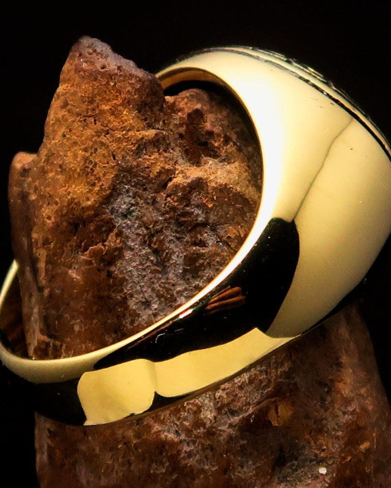 Al-Qur’an Domed Ring – Black | Islamic Ring in Solid Brass-2