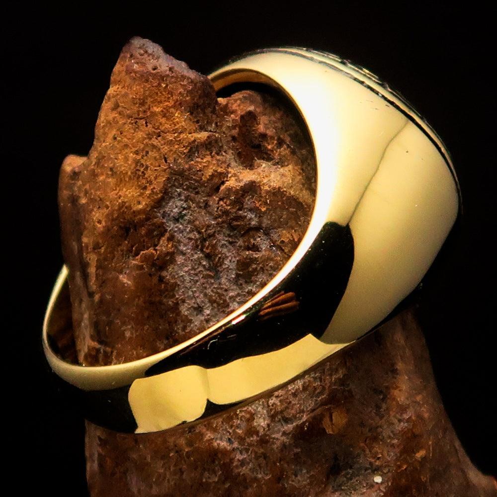 Al-Qur’an Domed Ring – Black | Islamic Ring in Solid Brass-2