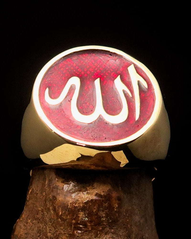 Allah Ring – Red | Islamic Ring in Solid Brass-1