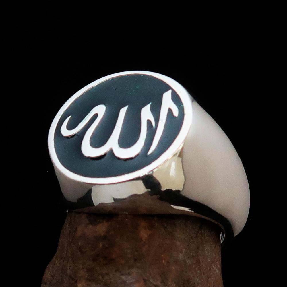 Allah Ring – Green | Islamic Ring in Sterling Silver 925-4