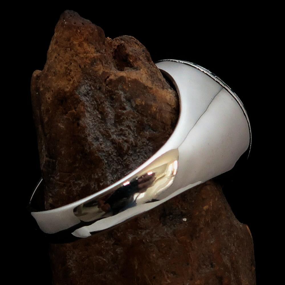 Al-Qur’an Domed Ring – Black | Islamic Ring in Sterling Silver 925-2