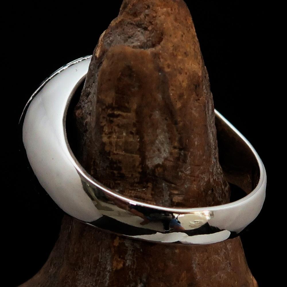 Al-Qur’an Domed Ring – Black | Islamic Ring in Sterling Silver 925-3
