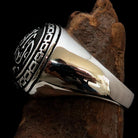 Al-Qur’an Domed Ring – Black | Islamic Ring in Sterling Silver 925-4