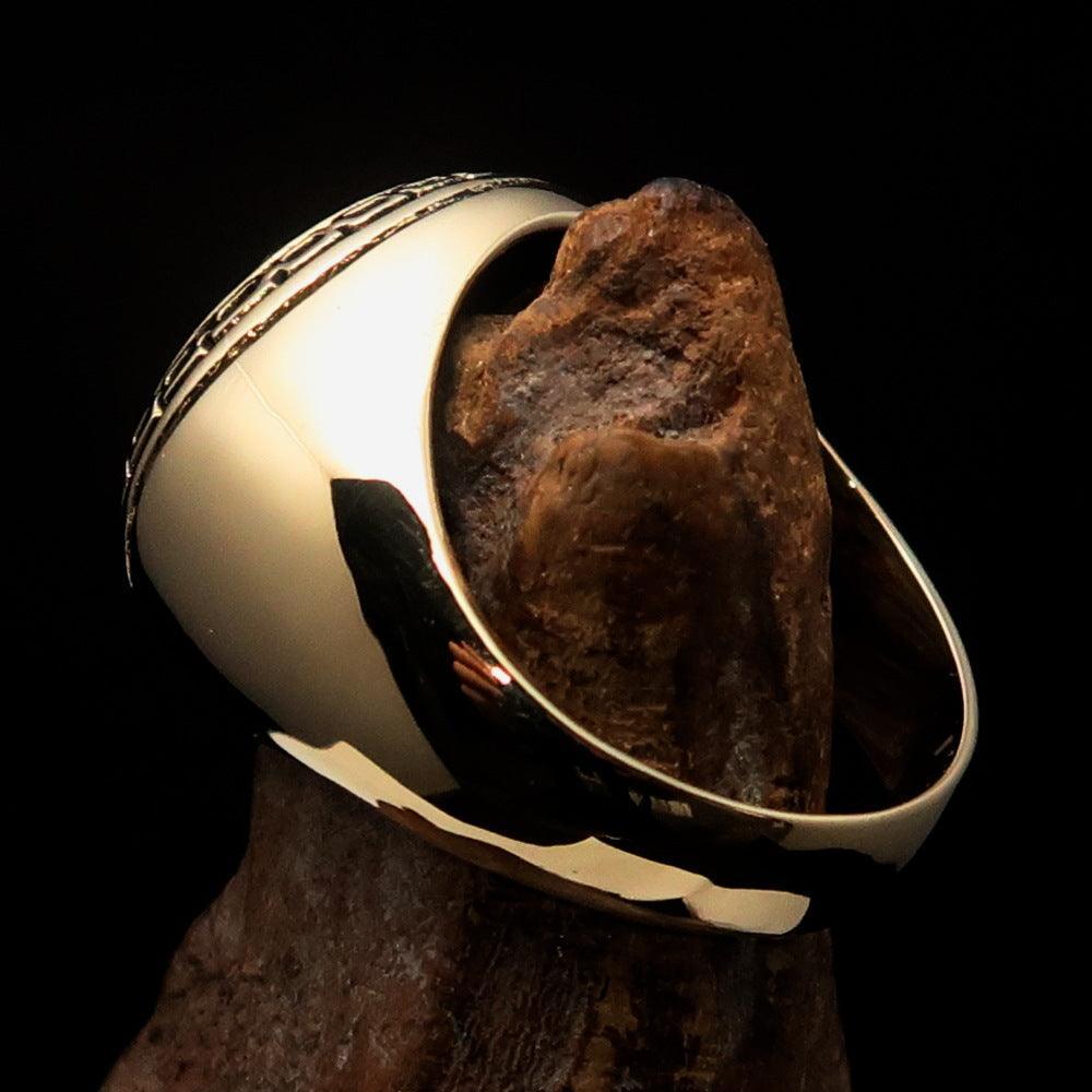 Al-Qur’an Domed Ring – Golden | Islamic Ring in Solid Brass-3