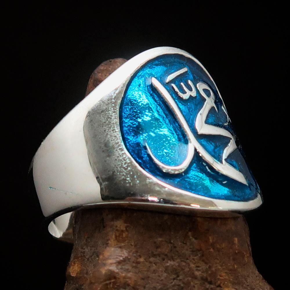 Muhammad ﷺ Ring – Blue | Islamic Sterling Silver 925 Inspired by the Sunnah-1