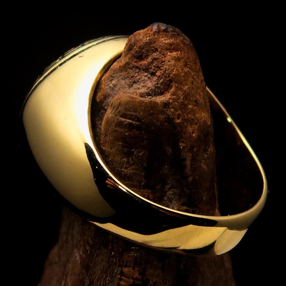 Al-Qur’an Domed Ring – Black | Islamic Ring in Solid Brass-3