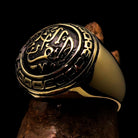 Al-Qur’an Domed Ring – Black | Islamic Ring in Solid Brass-4