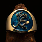 Muhammad ﷺ Ring – Blue | Islamic Brass Ring Inspired by the Sunnah-1