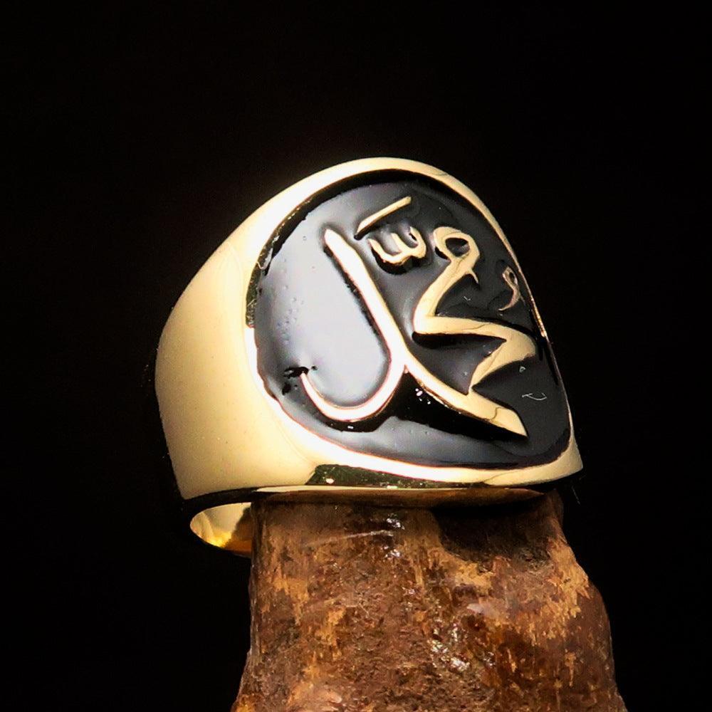 Muhammad ﷺ Ring – Black | Islamic Brass Ring Inspired by the Sunnah-1
