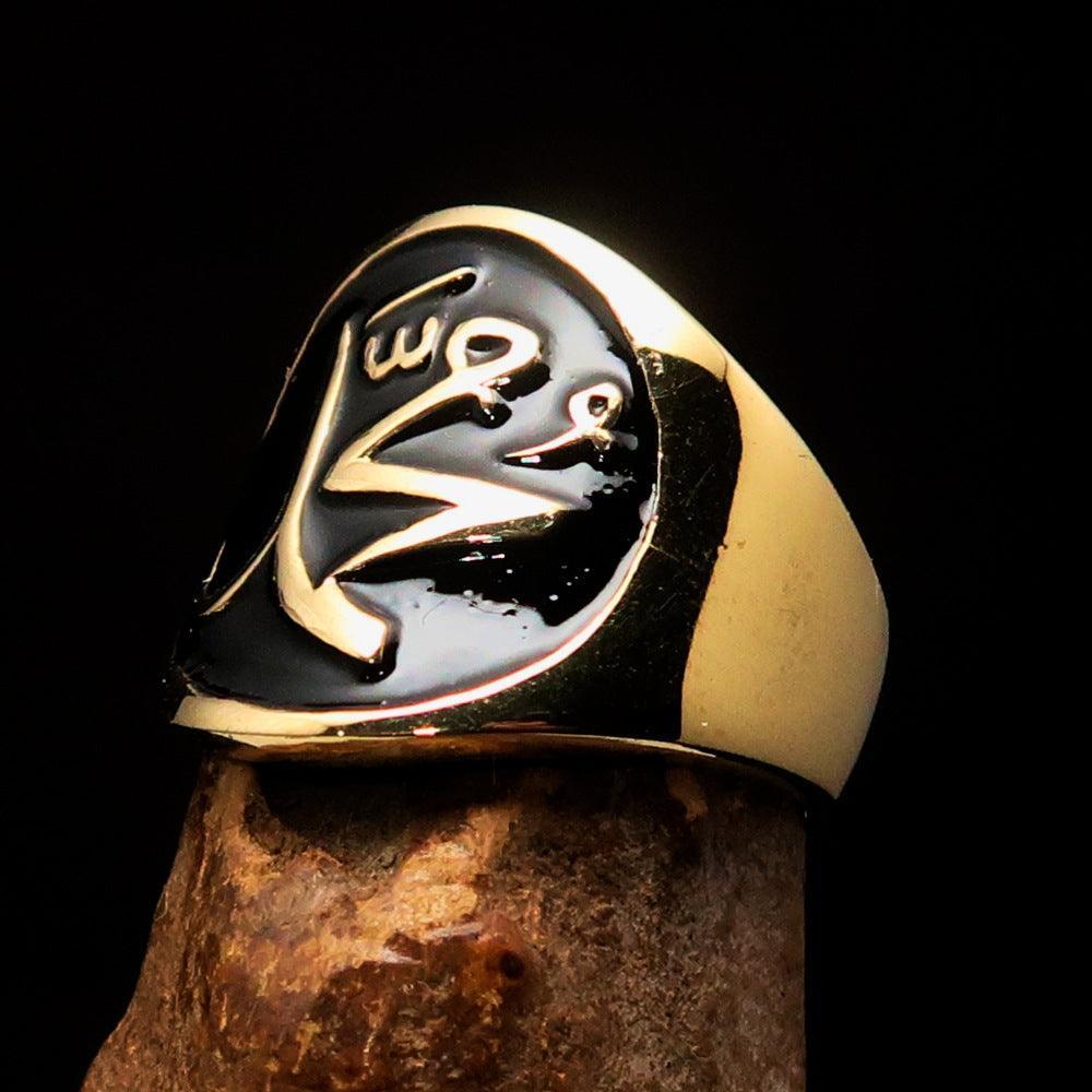 Muhammad ﷺ Ring – Black | Islamic Brass Ring Inspired by the Sunnah-4