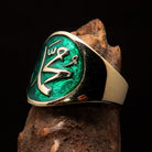 Muhammad ﷺ Ring – Green | Islamic Brass Ring Inspired by the Sunnah-4