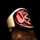 Muhammad ﷺ Ring – Red | Islamic Brass Ring Inspired by the Sunnah-1